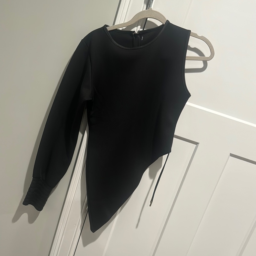 Elegant Black Asymmetrical Women's Top